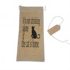 Burlap Wine Bag Birthday Mothers Day Celebration Anniversary Cats Funny Gift New